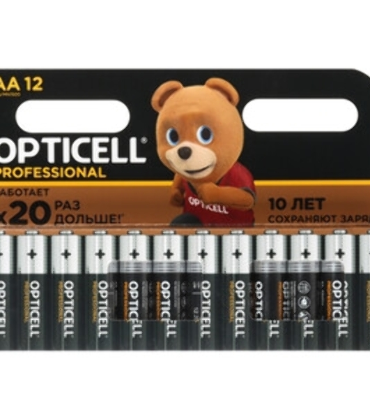 Элемент питания алкалиновый AA/LR6 (блист. 12шт) Professional Opticell 5052005