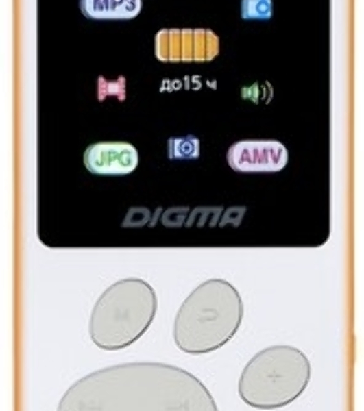 Плеер Hi-Fi Flash Digma S4 8Gb белый/оранжевый/1.8'/FM/microSDHC