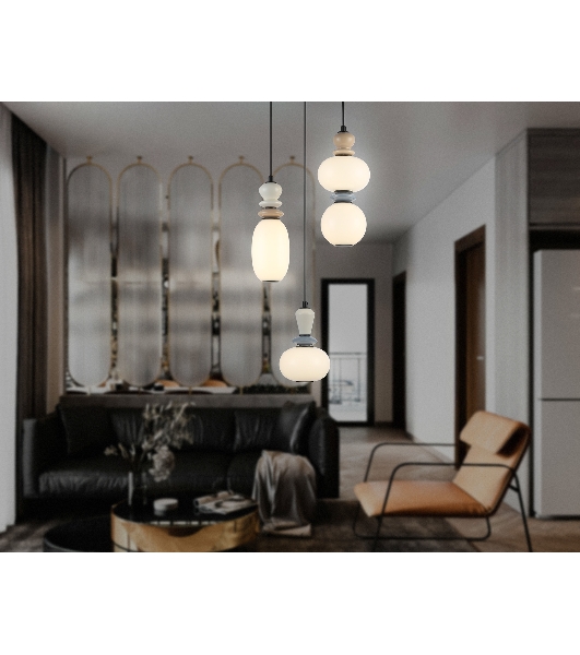 Светильник Ambrella light LH53143/3 BK/WH черный/белый 19W 3000K D330*1630