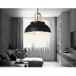 Светильник Ambrella light TR8192 BK/LW черный/светлое дерево E27 max 40W D290*900, фото 1
