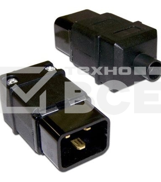 Вилка Lanmaster IEC 60320 C20 16A 250V разборная черная
