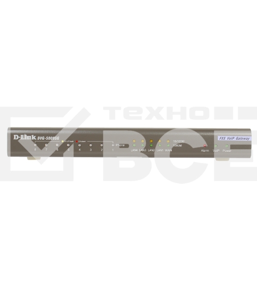 Интернет-телефония D-Link DVG-5008SG/A1A Голосовой шлюз с 8 FXS-портами, 1 WAN-портом 10/100/1000Base-T и 4 LAN-портами 10/1000Base-T