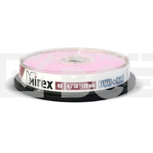 Диск DVD+RW Mirex 4.7 Gb, 4x, Cake Box (10), (10/300)