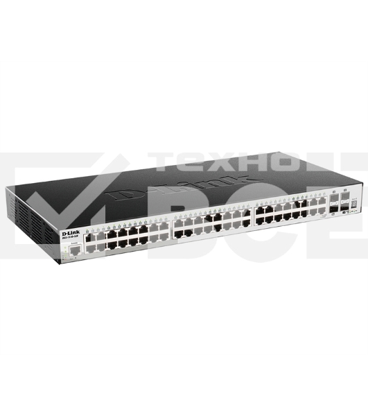 Коммутатор D-Link DGS-1510-52X/A2A Настраиваемый стекируемый коммутатор SmartPro уровня 2+ с 48 портами 10/100/1000Base-T и 4 портами 10GBase-X SFP+