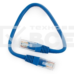 Патч-корд медный UTP Cablexpert PP10-0.25M/B кат.5e, 0.25 м, литой, многожильный (синий)