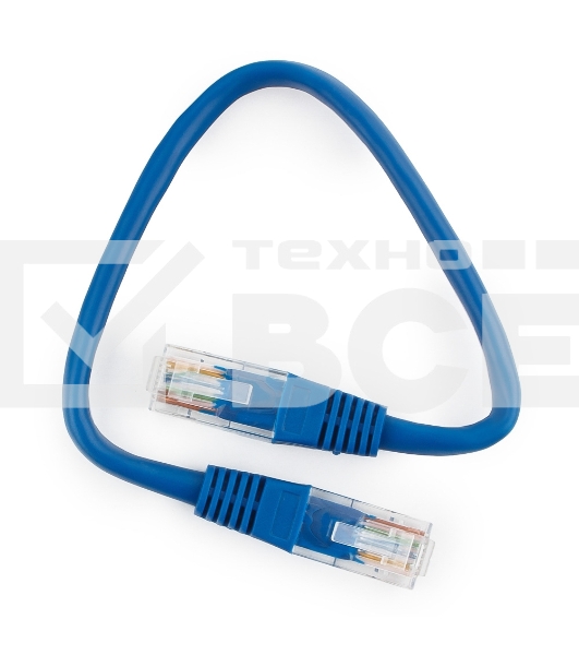 Патч-корд медный UTP Cablexpert PP10-0.25M/B кат.5e, 0.25 м, литой, многожильный (синий)