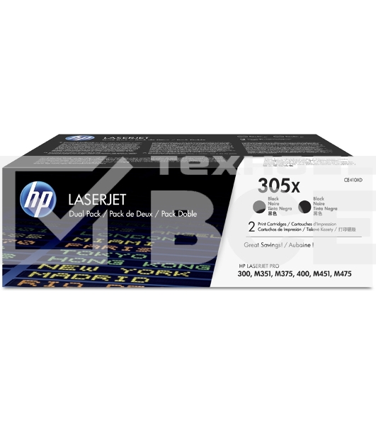 Картридж лазерный HP CE410XD черный двойная упаковка для CLJ Pro 300 Color M351/Pro 400 Color M451/Pro 300 Color MFP M375/Pro 400 Color MFP M475 2 х 4000 стр.