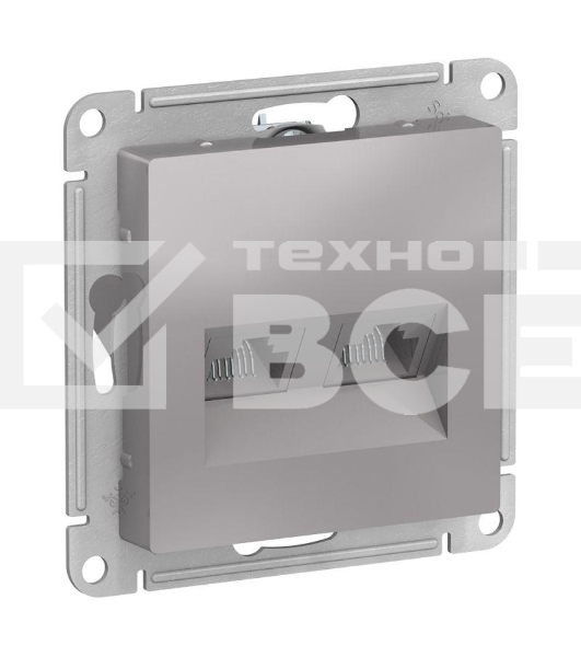 Алюминий Розетка двойная компьютерная RJ45+RJ45, кат.5E, механизм ATN000385 Schneider Electric