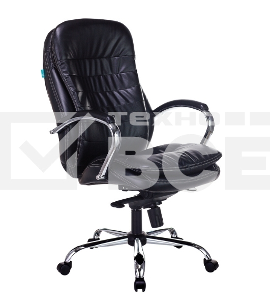 Кресло руководителя Бюрократ T-9950/BLACK-PU сиденье черный, искусственная кожа, крестовина хром