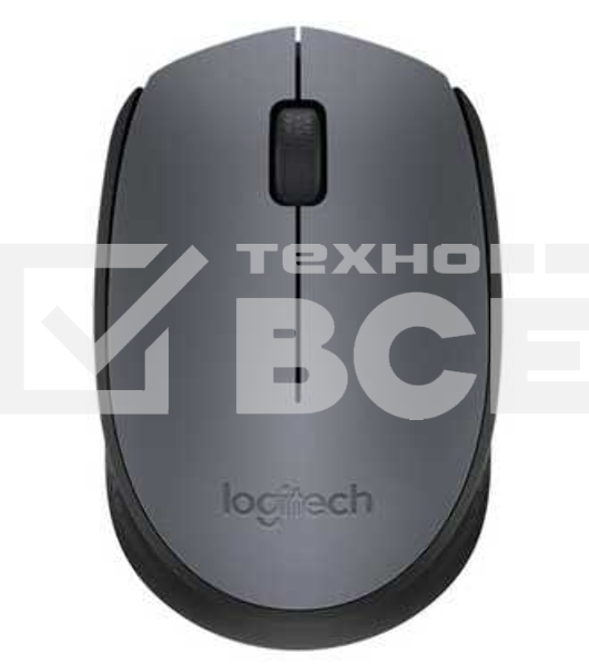 Мышь беспроводная Logitech M170 черный/темно-серый, 1000 dpi, радиоканал, USB, кнопки - 3