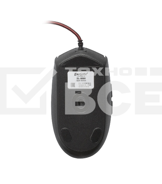 Мышь проводная ExeGate SL-9066 черный, 2400 dpi, USB, кнопки - 6