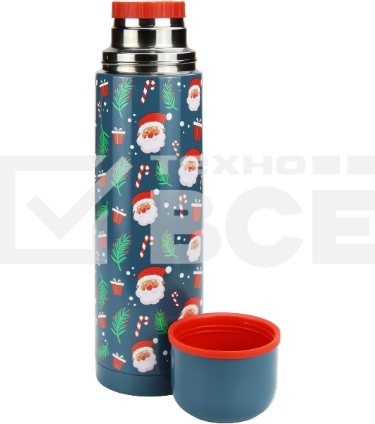 Термос Starwind New Year 12-1000 1 л. зеленый/рисунок