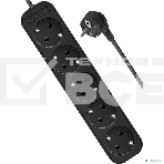 Удлинитель Defender с заземлением M518 1.8 м, 5 розеток, черный, фото4