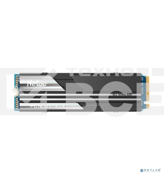 Накопитель SSD Netac NV5000, 500GB, M.2 2280, PCIe 4.0 x4, NVMe, R/W 5000/2500, с радиатором