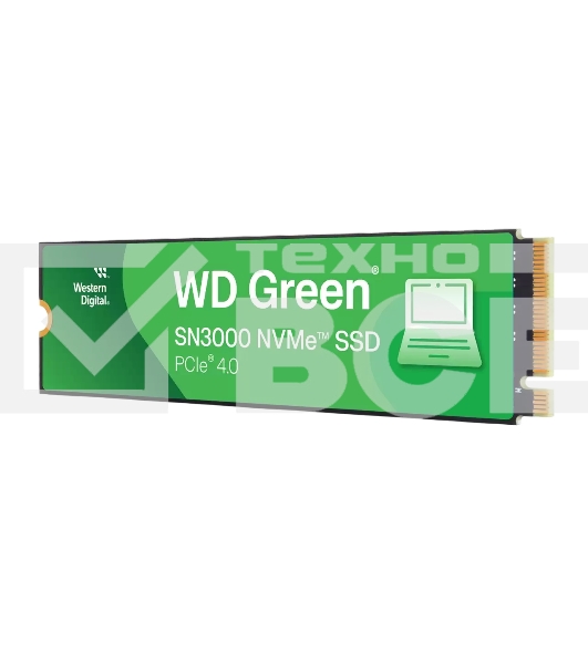 Твердотельный диск 2TB WD Green SN3000, M.2 2280, PCI-E 3x4, [R/W - 5000/4200 MB/s]