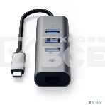 USB-хаб Satechi Type-C 2-in-1 USB 3.0 Aluminum 3 Port Hub and Ethernet Port. Интерфейс Type-C. серый космос., фото2
