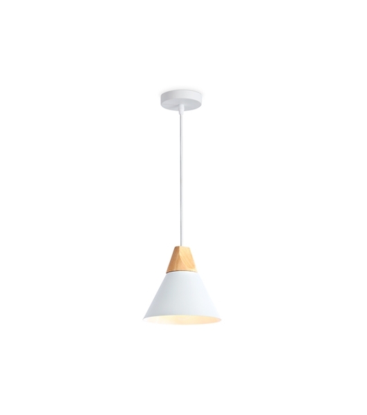Светильник Ambrella light TR8195 WH/LW белый/светлое дерево E27 max 40W D230*935