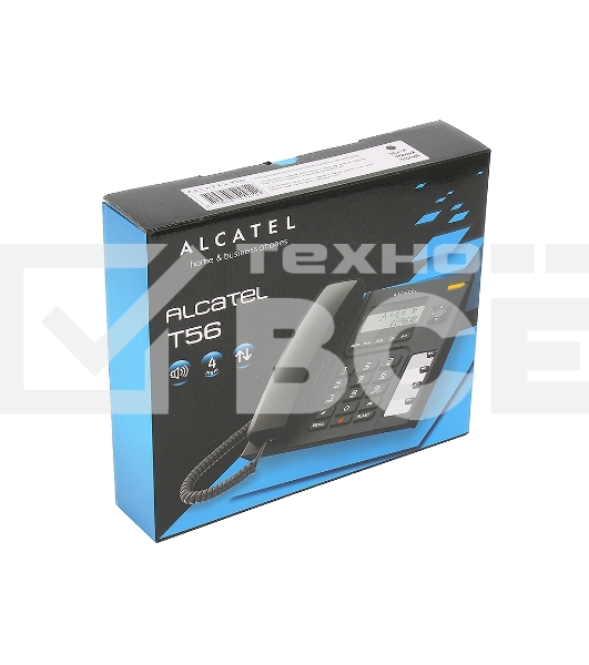 Телефон проводной Alcatel T56 черный АОН, Display, Flash, Recall, Wall mt.