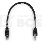Патч-корд UTP Cablexpert PP6U-0.25M/BK кат.6, 0.25м, литой, многожильный (черный), фото 1