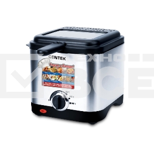 Фритюрница Centek CT-1430 сталь 900 Вт, АНТИПРИГАРНАЯ ЧАША, стальной корпус, ёмкость на 1,5 л масла