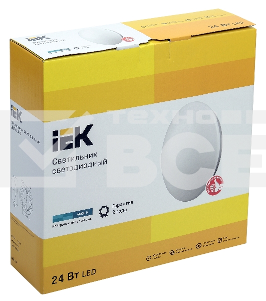 Светильник Iek LDPB0-1003-24-4000-K01 LED ДПБ 1003 24Вт IP20 4000K круг белый {диаметр 380 мм, световой поток 1440 Лм}