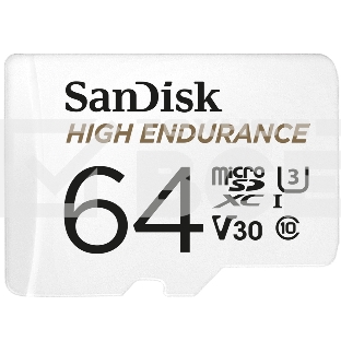 Флеш карта microSD 64GB SanDisk microSDXC Class 10 UHS-I U3 V30 High Endurance Video Monitoring Card
