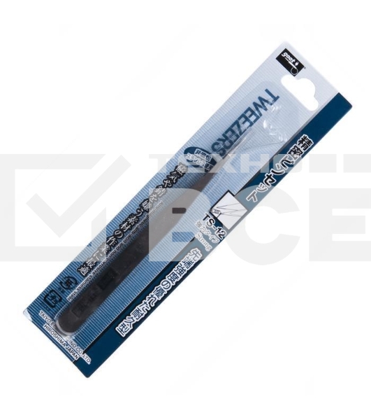 Пинцет прямой Goot TS-12 нерж.сталь (усиленный) антимагнитный, Япония