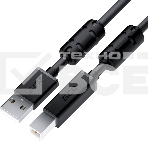 Кабель GCR PROF 3.0m USB 2.0, AM/BM, черный, ферритовые кольца, 28/24 AWG, экран, армированный, морозостойкий, GCR-52417, фото3