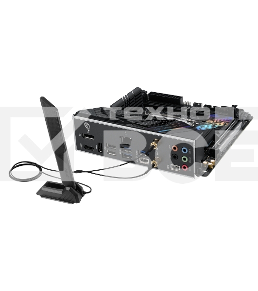 Материнская плата ASUS ROG STRIX B760-I GAMING WIFI, LGA 1700, Intel B760, 2xDDR5, 4xSATA, 2xM.2, 1xPCIe 5.0 x16, 1xHDMI, 1xDP, 1x 2.5Gb LAN, 3xUSB-A 2.0, 3xUSB-A 3.2 Gen 1, 1xUSB-C 3.2 Gen 1, 1xUSB-C 3.2 Gen 2x2, 5x3.5 мм, 7.1, Mini-ITX