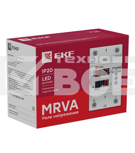 Реле напряжения и тока с дисплеем MRVA 25A EKF PROxima MRVA-25A