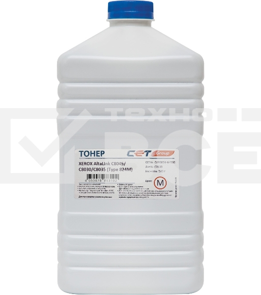 Тонер Type 824 для XEROX AltaLink C8045/C8030/C8035 (Japan) Magenta, 500г/бут, OSP0824-M-500