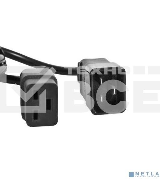 Шнур питания ЦМО с заземлением IEC 60320 C19/IEC 60320 C20, 16А/250В (3x1,5), длина 3 м. (R-16-Cord-C19-C20-3)