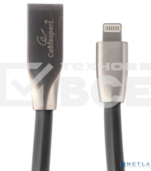 Кабель Cablexpert для Apple CC-G-APUSB01Bk-1.8M, AM/Lightning, серия Gold, длина 1.8м, черный, блистер