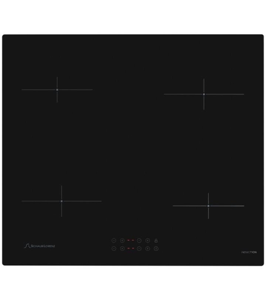 Индукционная варочная панель стеклокерамическая, Ширина: 60 см;Стекло: ILVA; 4 конфорки индукционного нагрева: 2 х диаметром?,160 мм; 1400 Вт; 2 х диаметром?,180 мм; 1800 Вт; Сенсорное управление(touch); 9 уровней мощности; Таймер(отсчет времени/выбор конфорки); Звуковой сигнал; Безопасное автоотключение; Блокировка от детей/Блокировка панели управления; Индикатор остаточного тепла; Цвет: черный/ без рамки; Размер(ШхГхВ): 590x520x60 мм