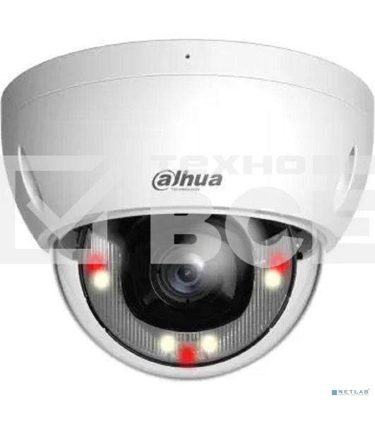 Уличная купольная IP-видеокамера DAHUA DH-IPC-HDBW2449EP-S-IL-0360B Smart Dual Light с ИИ 4Мп, 1/2.9” CMOS, объектив 3.6мм, видеоаналитика, ИК до 30м, LED до 30м, IP67, корпус: металл