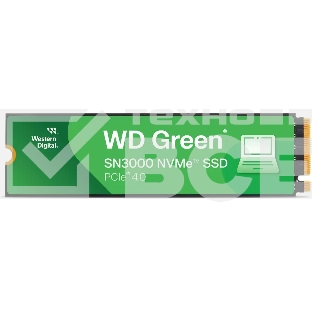 Твердотельный диск 2TB WD Green SN3000, M.2 2280, PCI-E 3x4, [R/W - 5000/4200 MB/s]