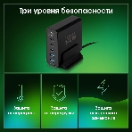 Настольное зарядное устройство Digma Pro DPW10A 140W 5A (PD+QC) 3хUSB-C/2xUSB-A универсальное черный (DPW1A4G024BK), фото3