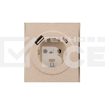 Розетка KRANZ STRONG 1-ая с/з с/у з/ш 16А с USB A+C быстрой зарядки 5В/3А шелк, фото 1