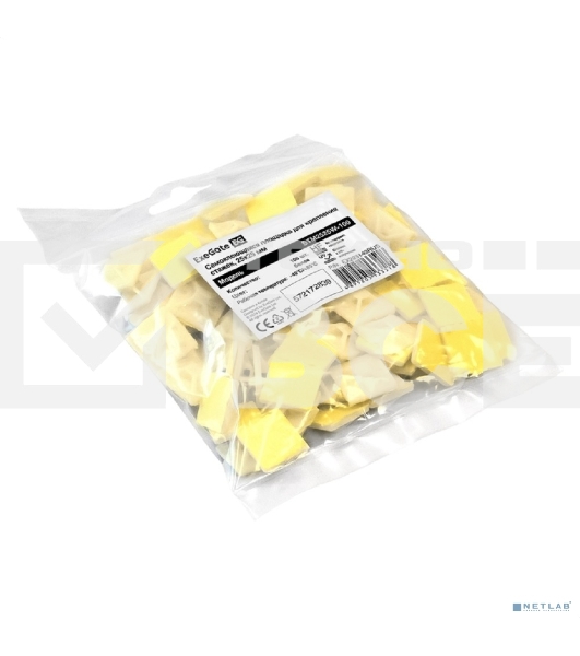 Самоклеющаяся площадка для крепления стяжек ExeGate EX293143RUS STM2525W-100 (25х25 мм, halogen free, -40°C - +85°C, белая, 100 шт)