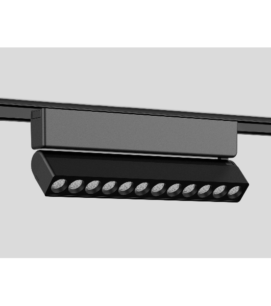 Светильник трековый светодиодный GV1474 BK черный IP20 12W 4200K 48V 24° 230*26*80
