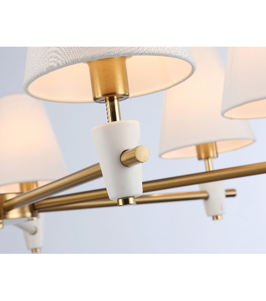Люстра Ambrella light LH75045/7 BS/WH латунь/белый E14*7 max 40W D840*580