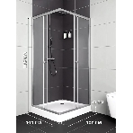 Душевой уголок BAU Stil Hit с поддоном 100x100х195, прозрачное закаленное стекло, хромированный проф, фото4