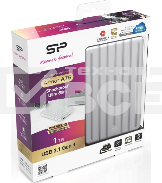 Внешний жесткий диск 1TB Silicon PowerArmor A75, 2.5
