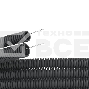 Труба гофрированная ПНД d40мм гофро с протяж. черный (уп.20м) ДКС 71740