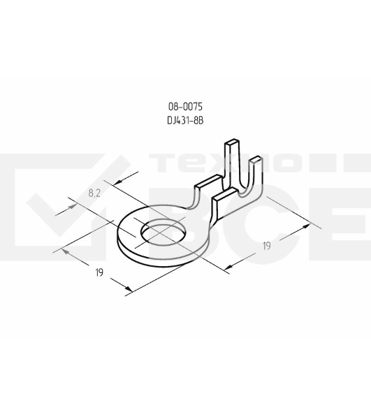 Наконечник кольцевой Rexant, ø8.2 мм, 1.5-1.5 мм² (НК 8-1,0-1,5)