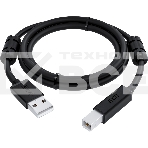 Кабель GCR PROF 3.0m USB 2.0, AM/BM, черный, ферритовые кольца, 28/24 AWG, экран, армированный, морозостойкий, GCR-52417, фото4