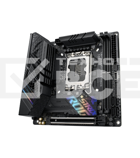 Материнская плата ASUS ROG STRIX B760-I GAMING WIFI, LGA 1700, Intel B760, 2xDDR5, 4xSATA, 2xM.2, 1xPCIe 5.0 x16, 1xHDMI, 1xDP, 1x 2.5Gb LAN, 3xUSB-A 2.0, 3xUSB-A 3.2 Gen 1, 1xUSB-C 3.2 Gen 1, 1xUSB-C 3.2 Gen 2x2, 5x3.5 мм, 7.1, Mini-ITX