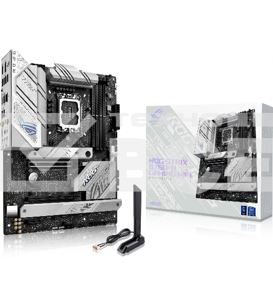 Материнская плата ASUS ROG STRIX B760-A GAMING WIFI, LGA 1700, Intel B760, 4xDDR5, 4xSATA, 3xM.2, 1xPCIe 5.0 x16, 1xPCIe 3.0 x4, 1xHDMI, 1xDP, 1x 2.5Gb LAN, 1xUSB-A 3.2 Gen 2, 2xUSB-A 3.2 Gen 1, 4xUSB 2.0, 5x3.5 мм, 7.1, Standard-ATX