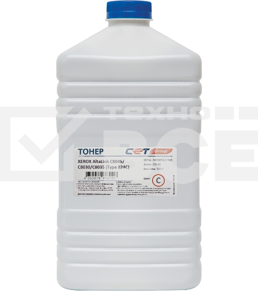 Тонер Type 824 для XEROX AltaLink C8045/C8030/C8035 (Japan) Cyan, 500г/бут, OSP0824-C-500
