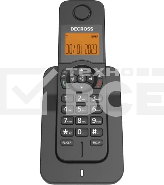 Радиотелефон Dect Decross DC1005 черный АОН